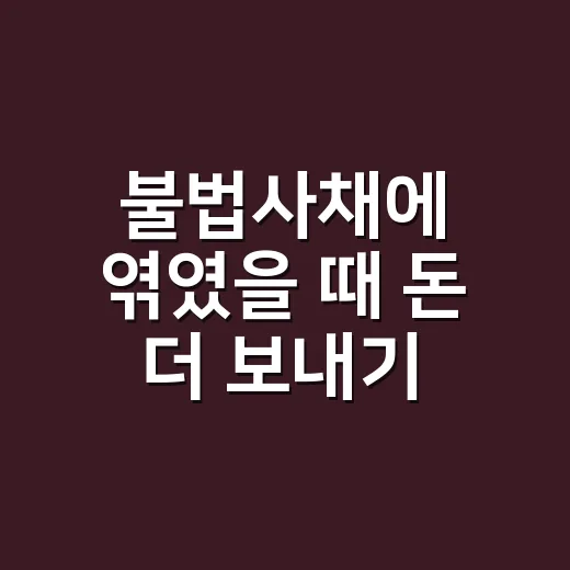 불법사채에 엮였을 때 돈 더 보내기 전에 확인하는 방법 - 요약