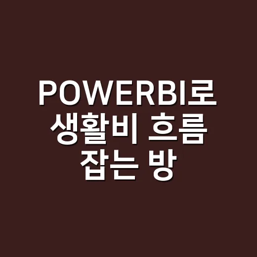 POWERBI로 생활비 흐름 잡는 방법, 엑셀 초보도 이렇게 시작하면 됩니다 - 요약