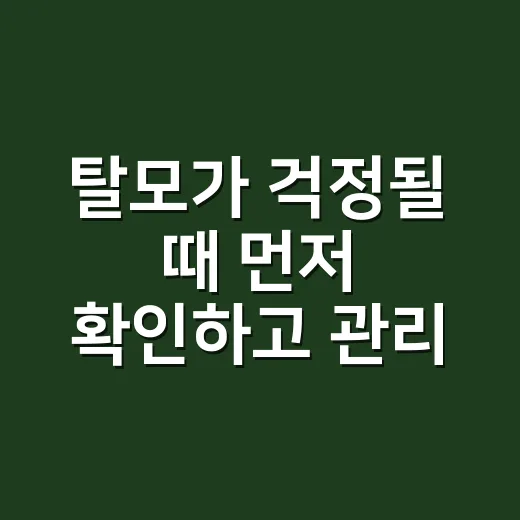 탈모가 걱정될 때 먼저 확인하고 관리하는 방법 - 요약