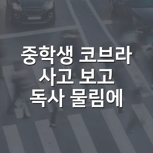 중학생 코브라 사고 보고 독사 물림에 대처하는 방법 - 요약