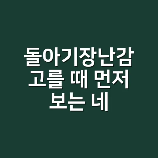 돌아기장난감 고를 때 먼저 보는 네 가지 - 요약