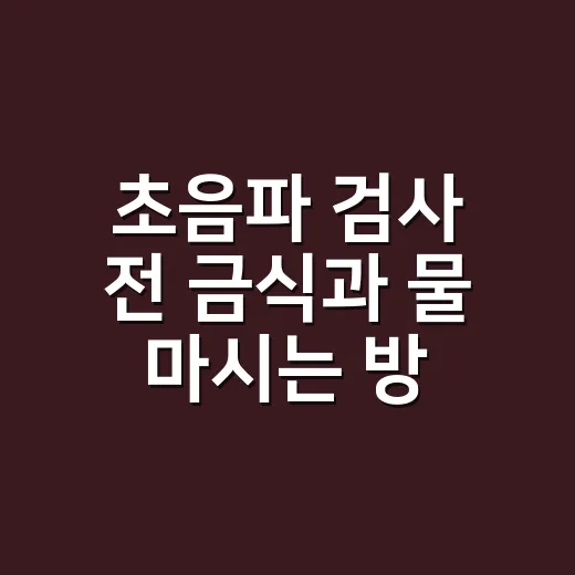 초음파 검사 전 금식과 물 마시는 방법 - 요약