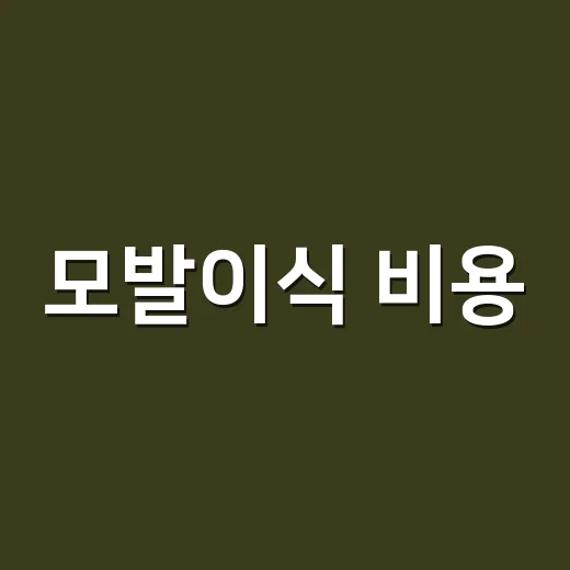 모발이식 비용, 제대로 알아보고 준비하는 방법 - 요약