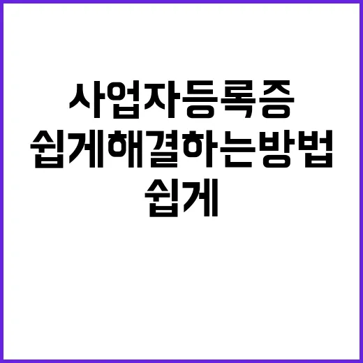 사업자등록증, 그 복잡함을 쉽게 해결하는 방법 - 요약