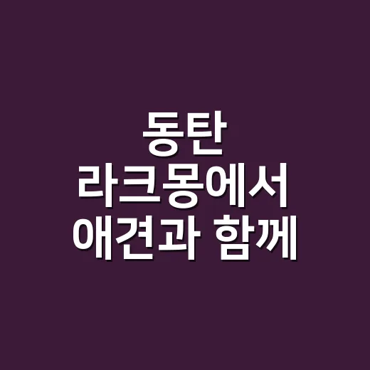 동탄 라크몽에서 애견과 함께 즐기는 하루 - 요약