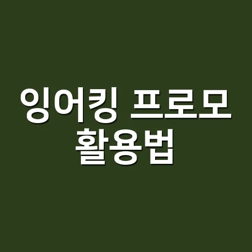 잉어킹 프로모 활용법: 고수의 팁 - 요약