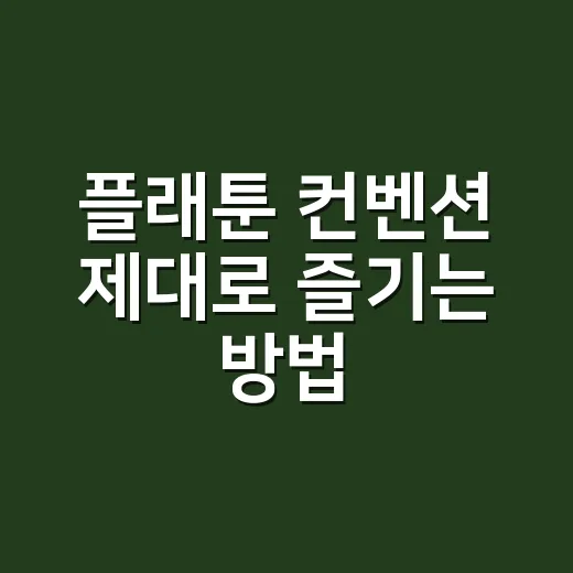 플래툰 컨벤션 제대로 즐기는 방법 - 요약