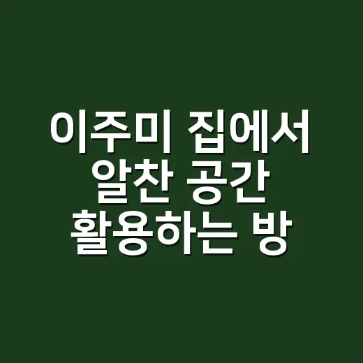 이주미 집에서 알찬 공간 활용하는 방법 - 요약