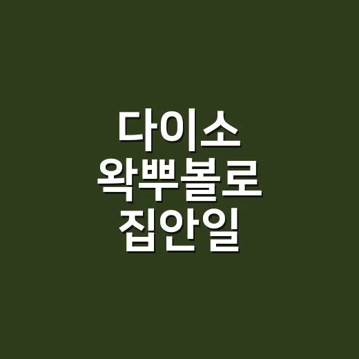 다이소 왁뿌볼로 집안일 효율적으로 해결하기 - 요약
