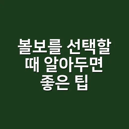 볼보를 선택할 때 알아두면 좋은 팁 - 요약