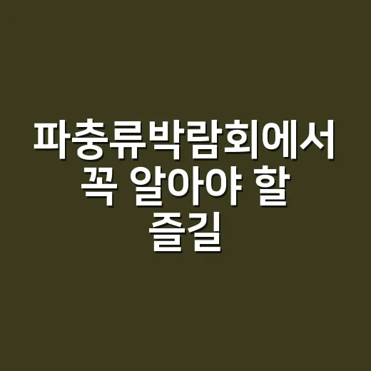 파충류박람회에서 꼭 알아야 할 즐길 거리 - 요약