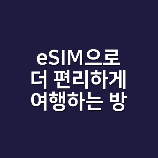 eSIM으로 더 편리하게 여행하는 방법 - 요약