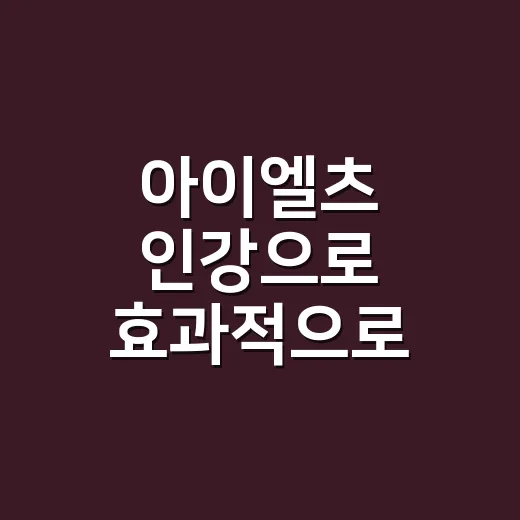 아이엘츠 인강으로 효과적으로 공부하는 방법 - 요약