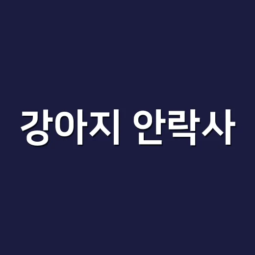 강아지 안락사, 꼭 알아야 할 점들 - 요약