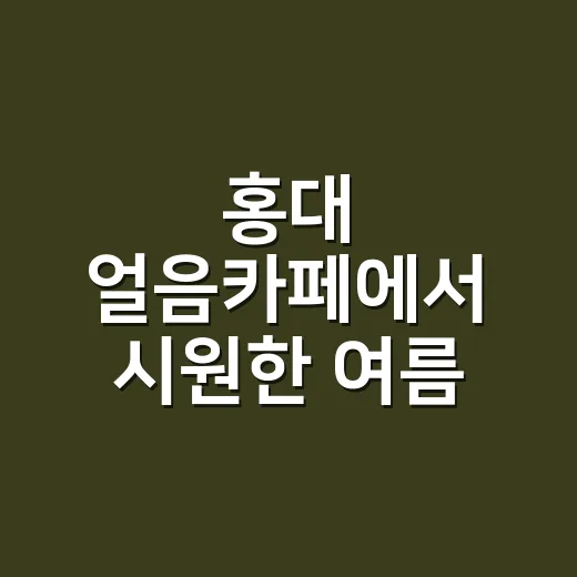 홍대 얼음카페에서 시원한 여름 보내는 방법 - 요약