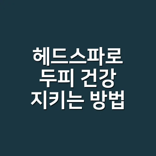 헤드스파로 두피 건강 지키는 방법 - 요약