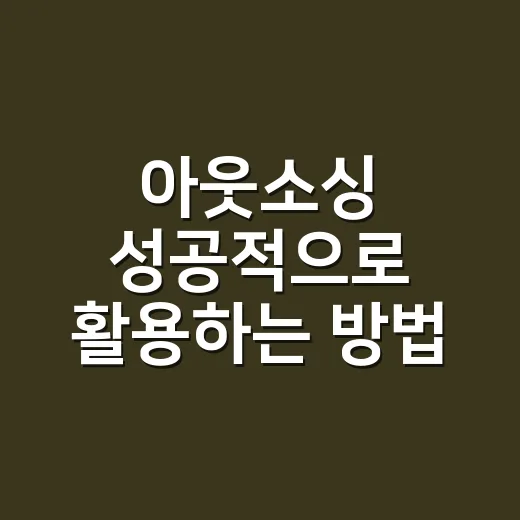 아웃소싱 성공적으로 활용하는 방법 - 요약