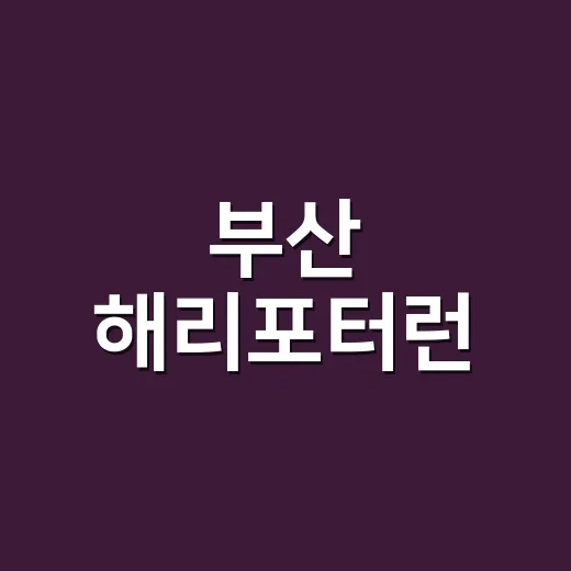 부산 해리포터런, 마법 같은 경험을 위한 준비 방법 - 요약