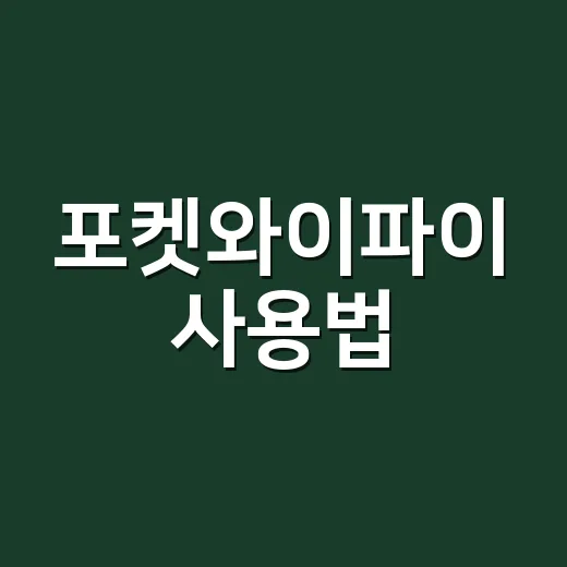 포켓와이파이 사용법: 여행 중 데이터 걱정 없이 인터넷 즐기기 - 요약