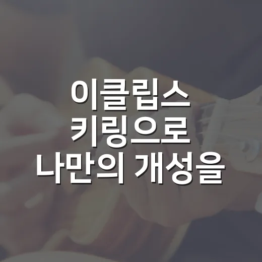 이클립스 키링으로 나만의 개성을 표현하는 방법 - 요약