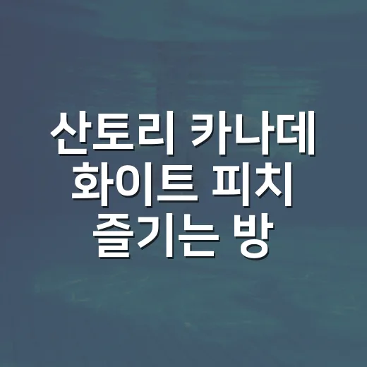 산토리 카나데 화이트 피치 즐기는 방법 - 요약