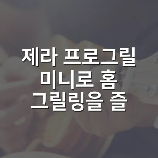 제라 프로그릴 미니로 홈 그릴링을 즐기는 방법 - 요약