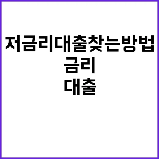 저금리대출 찾는 방법, 금리보다 먼저 봐야 할 것들 - 요약