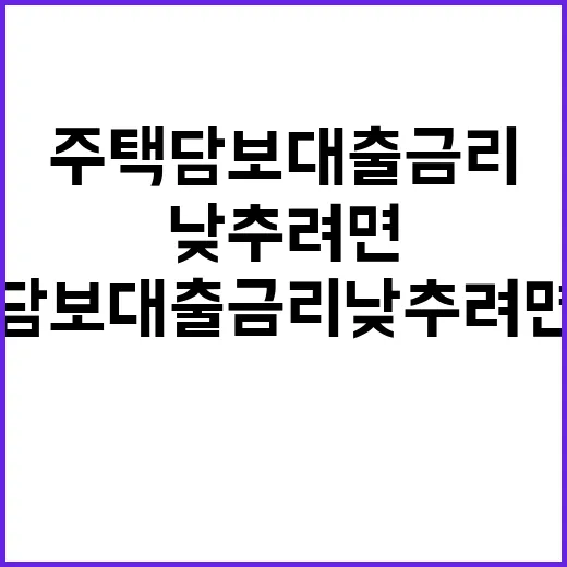 주택담보대출금리 낮추려면 이렇게 비교하면 됩니다 - 요약