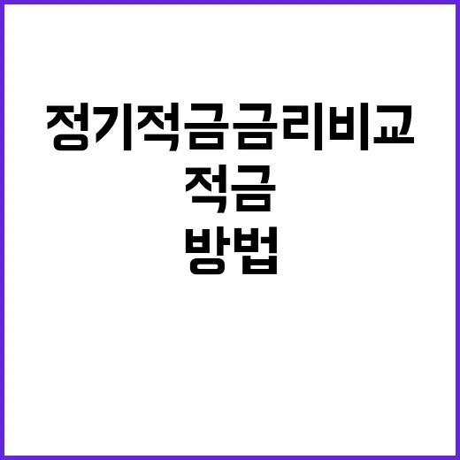 정기적금금리비교 제대로 하는 방법, 금리 숫자만 보면 놓치는 것들 - 요약