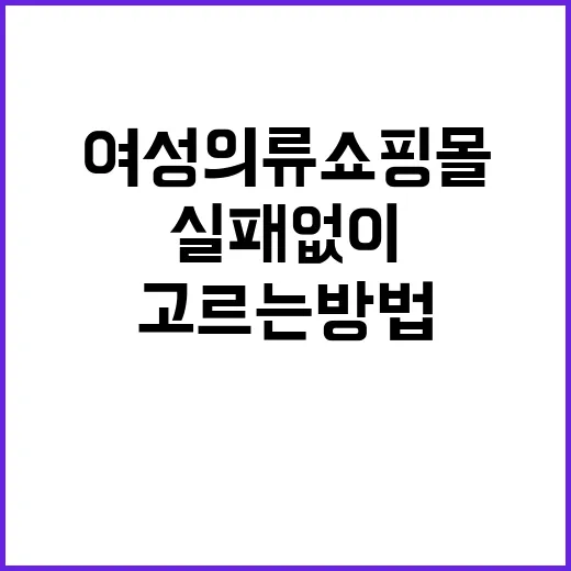 여성의류쇼핑몰 실패 없이 고르는 방법, 초보자는 이렇게 보면 편해요 - 요약