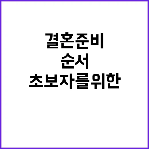 초보자를 위한 결혼 준비 방법, 돈과 마음을 덜 흔들리게 하는 순서 - 요약
