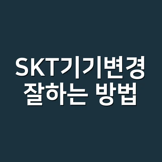 SKT기기변경 잘하는 방법, 할인부터 개통 전 체크까지 초보자용 가이드 - 요약