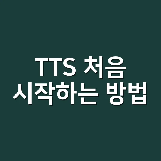 TTS 처음 시작하는 방법, 목소리 선택부터 활용 팁까지 - 요약