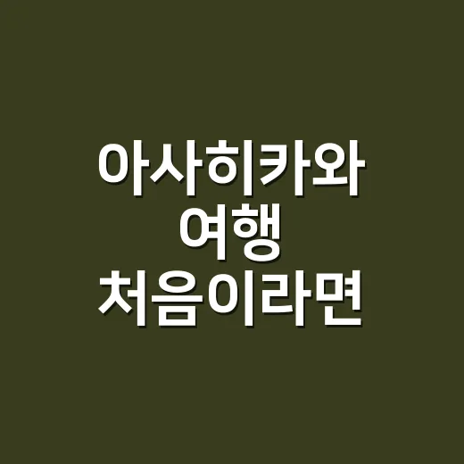 아사히카와 여행 처음이라면 이렇게 잡는 방법 - 요약