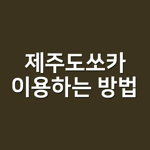 제주도쏘카 이용하는 방법, 공항부터 반납까지 초보도 덜 헤매는 팁 - 요약
