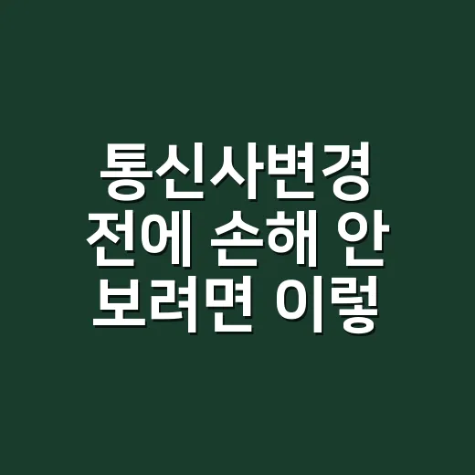 통신사변경 전에 손해 안 보려면 이렇게 확인하는 방법 - 요약