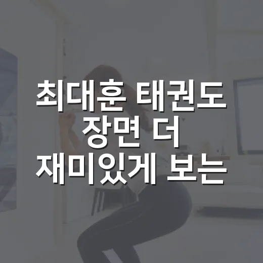최대훈 태권도 장면 더 재미있게 보는 방법 - 요약
