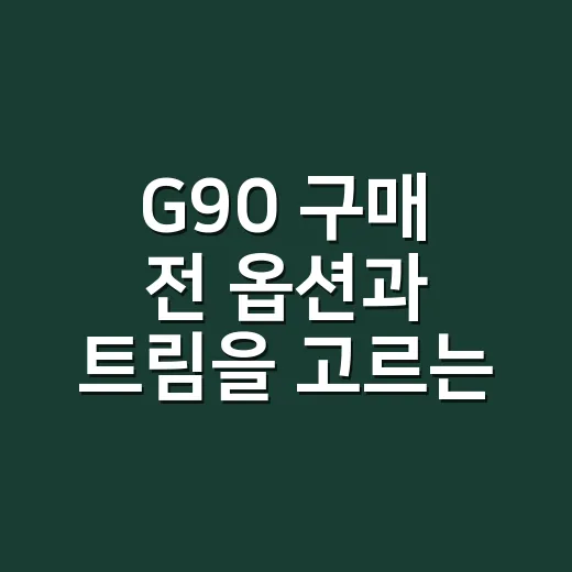 G90 구매 전 옵션과 트림을 고르는 방법 - 요약