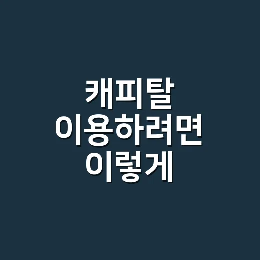 캐피탈 이용하려면 이렇게 비교하세요: 금리부터 중도상환까지 초보자 가이드 - 요약