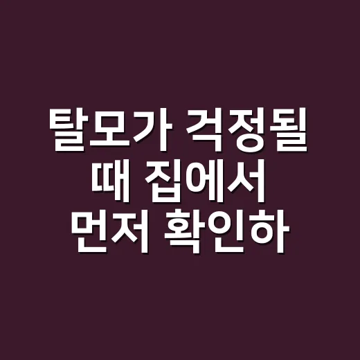 탈모가 걱정될 때 집에서 먼저 확인하는 방법 - 요약