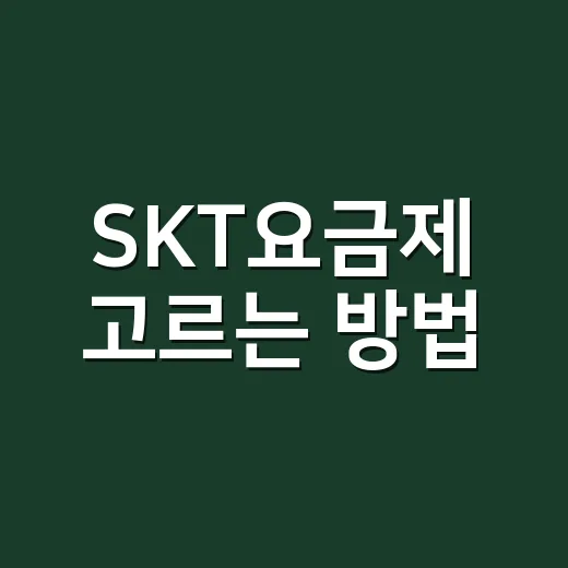 SKT요금제 고르는 방법, 데이터 사용량부터 보면 쉽습니다 - 요약