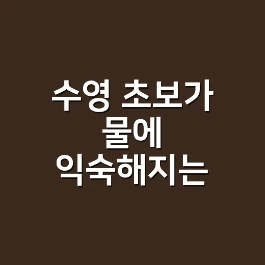 수영 초보가 물에 익숙해지는 방법, 첫 한 달은 이렇게 시작하면 편해요 - 요약