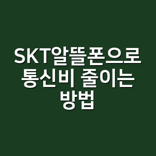 SKT알뜰폰으로 통신비 줄이는 방법, 요금제 고를 때 이렇게 보면 편해요 - 요약