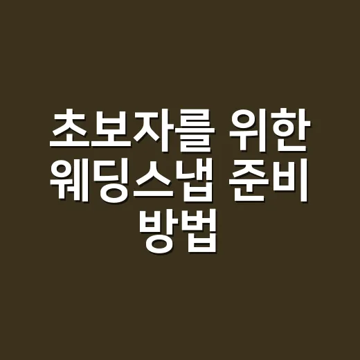 초보자를 위한 웨딩스냅 준비 방법, 예쁘게 남기려면 이렇게 해보세요 - 요약