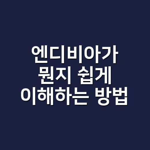 엔디비아가 뭔지 쉽게 이해하는 방법, 초보자도 헷갈리지 않게 - 요약
