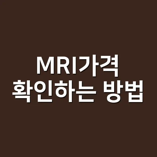 MRI가격 확인하는 방법, 병원 가기 전에 비용 줄이려면 이렇게 - 요약