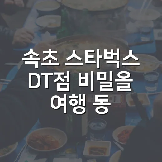 속초 스타벅스 DT점 비밀을 여행 동선으로 이해하는 방법 - 요약