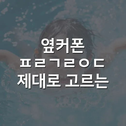 옆커폰 ㅍㄹㄱㄹㅇㄷ 제대로 고르는 방법 - 요약