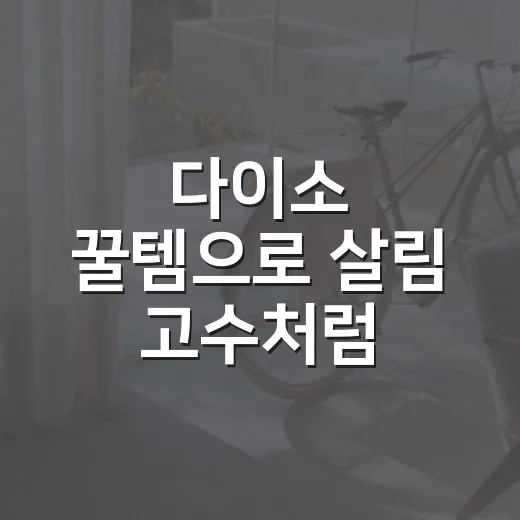 다이소 꿀템으로 살림 고수처럼 집안일 줄이는 방법 - 요약
