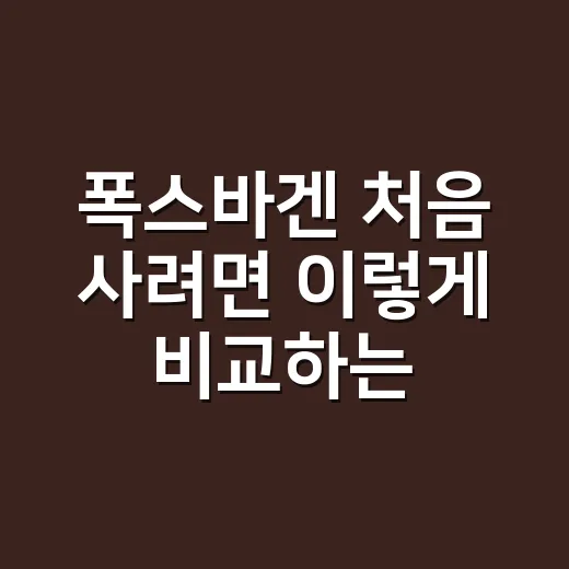 폭스바겐 처음 사려면 이렇게 비교하는 방법 - 요약